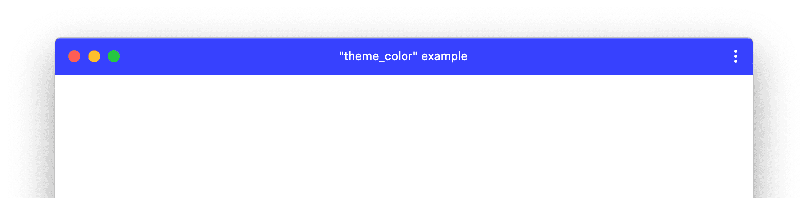 맞춤 theme_color가 있는 PWA 창의 예시