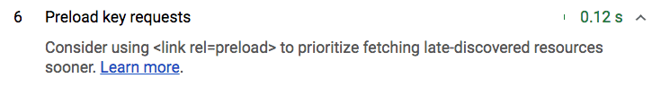 Lighthouse: auditoria de pré-carregamento de solicitações importantes