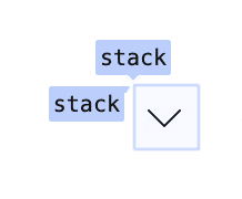 Les outils de développement de la grille sont superposés à un bouton où la ligne et la colonne sont toutes deux nommées &quot;pile&quot;.