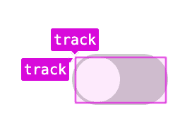 গ্রিড DevTools সুইচ ট্র্যাককে ওভারলে করছে, নামযুক্ত গ্রিড ট্র্যাক এলাকাগুলিকে 'ট্র্যাক' নামের সাথে দেখাচ্ছে৷