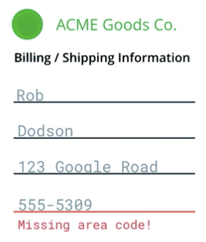 একটি ফর্ম যেখানে লাল রঙে ভুল ফোন নম্বর এবং একটি ত্রুটির বার্তা দেওয়া আছে।