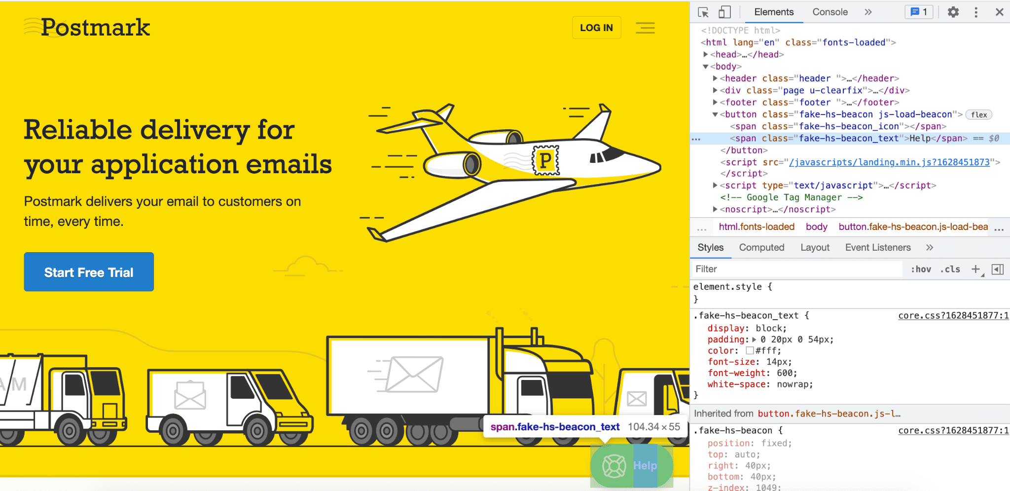 Postmark 채팅 위젯