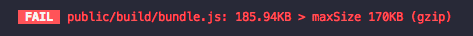 失敗的 bundlesize CLI 測試