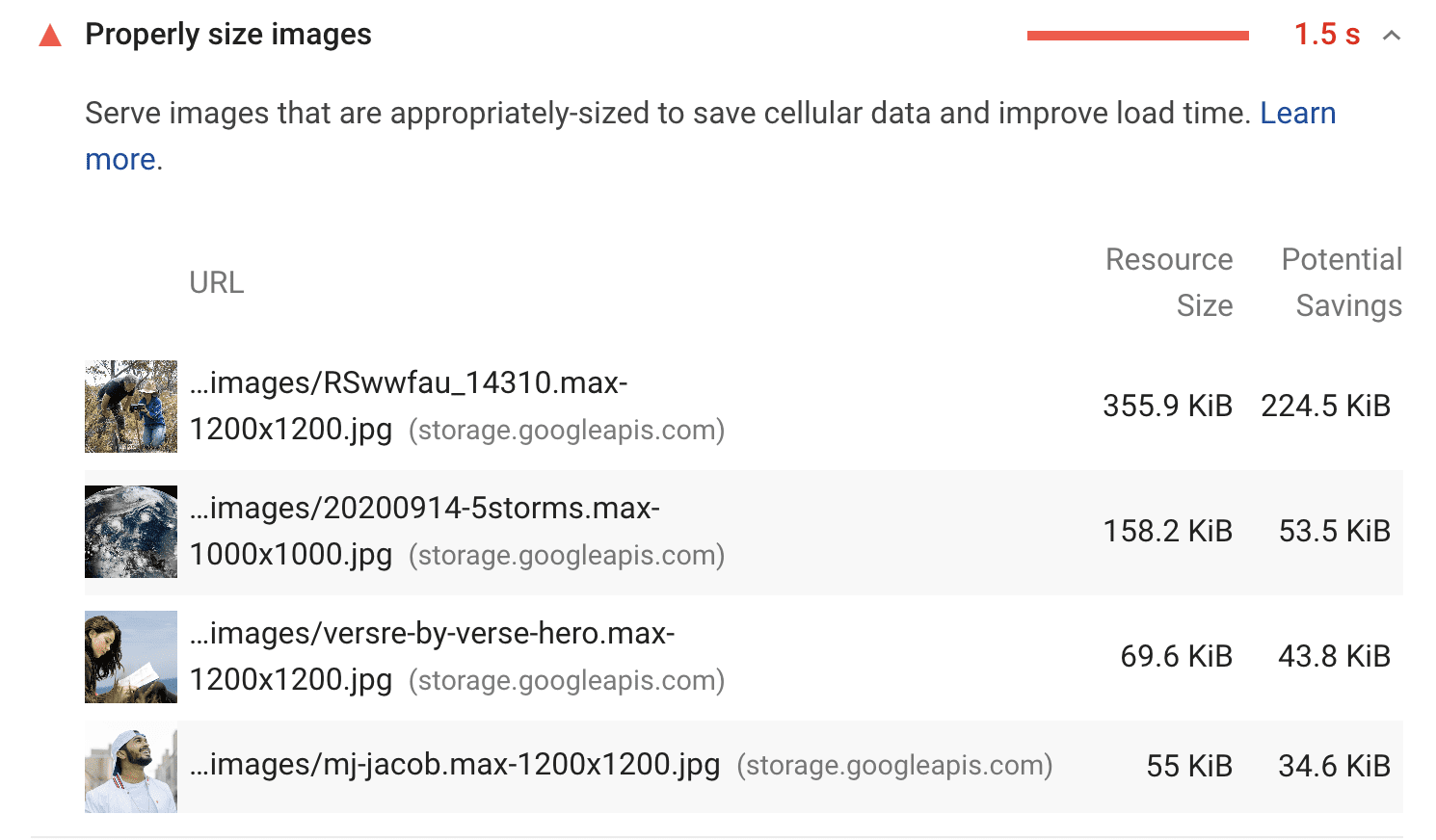 Controllo delle dimensioni delle immagini