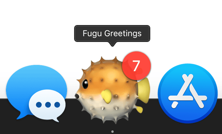 Symbol in der Fugu Greetings App mit der Zahl 7