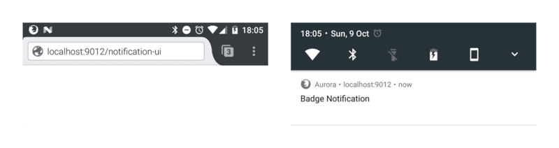 Notificación con insignia en Firefox para Android.