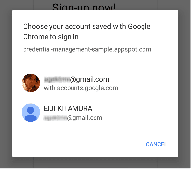 Wybór konta Google z wieloma kontami.