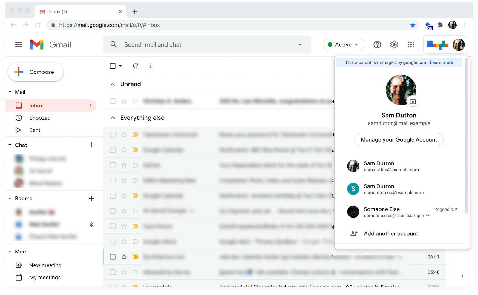 Gmail में, खाता स्विच करने की सुविधा