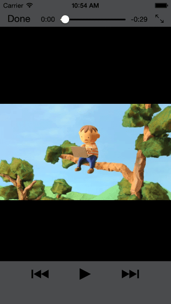 Ảnh chụp màn hình video đang phát trong Safari trên iPhone, ở chế độ dọc.