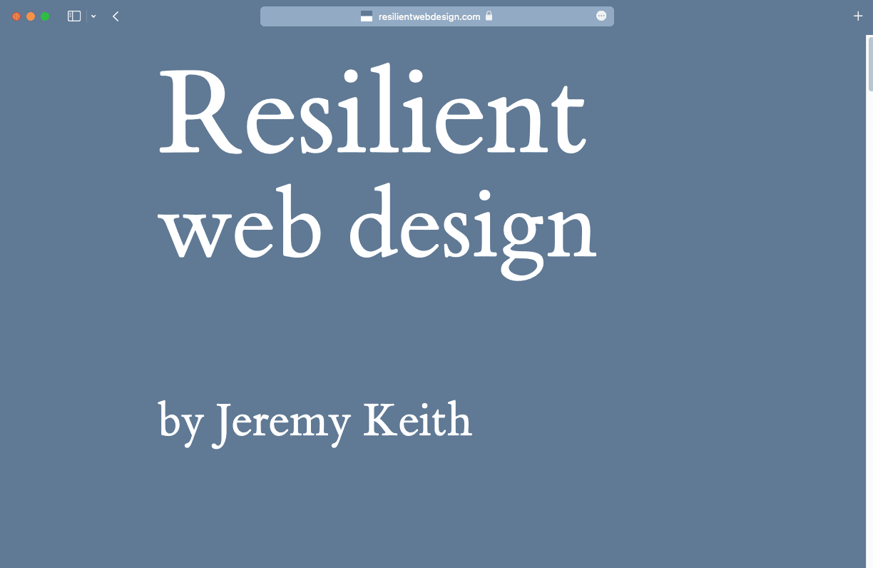 Resilient Web Design. com.