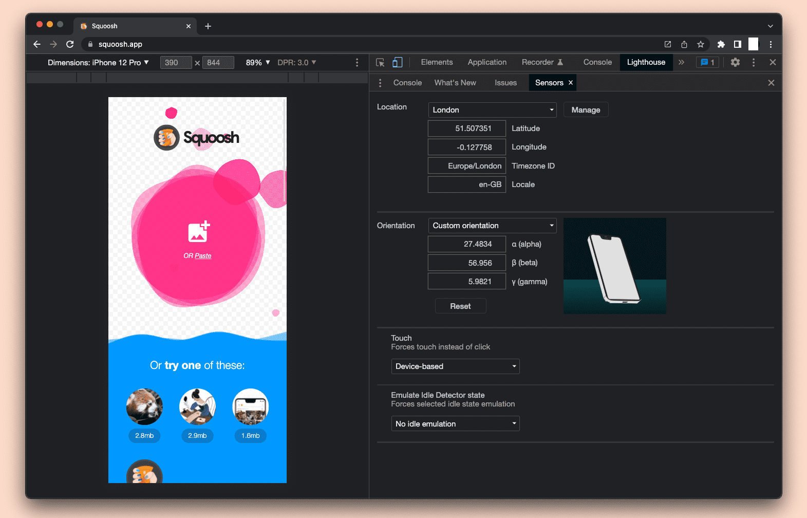 يحاكي &quot;أدوات مطوري البرامج في Chromium&quot; الأجهزة الجوّالة.