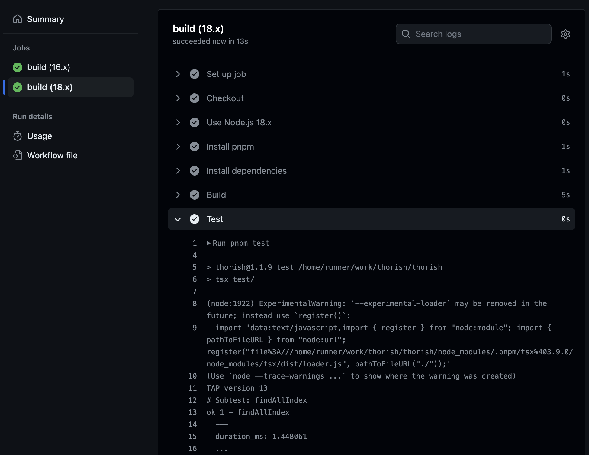 GitHub 的屏幕截图
操作测试流程。